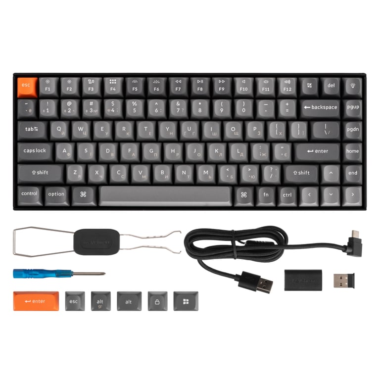 Клавіатура Keychron K2 Max K Super Red Hot-Swap QMK Wireless/Bluetooth/USB-А UA Black (K2M-J1-UA) - фото 3