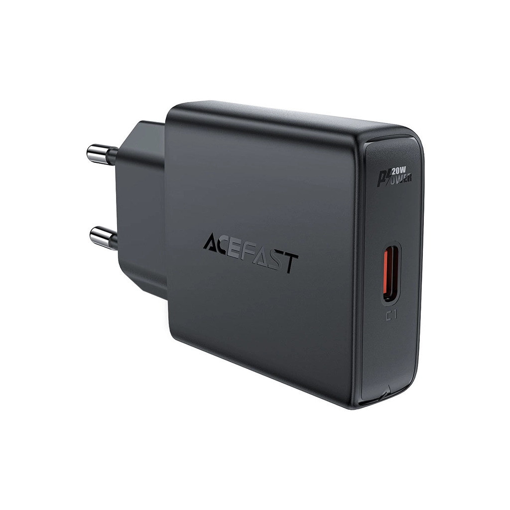Зарядний пристрій Acefast A65 USB-C PD20W GaN ultra-thin Black (6974316282686)