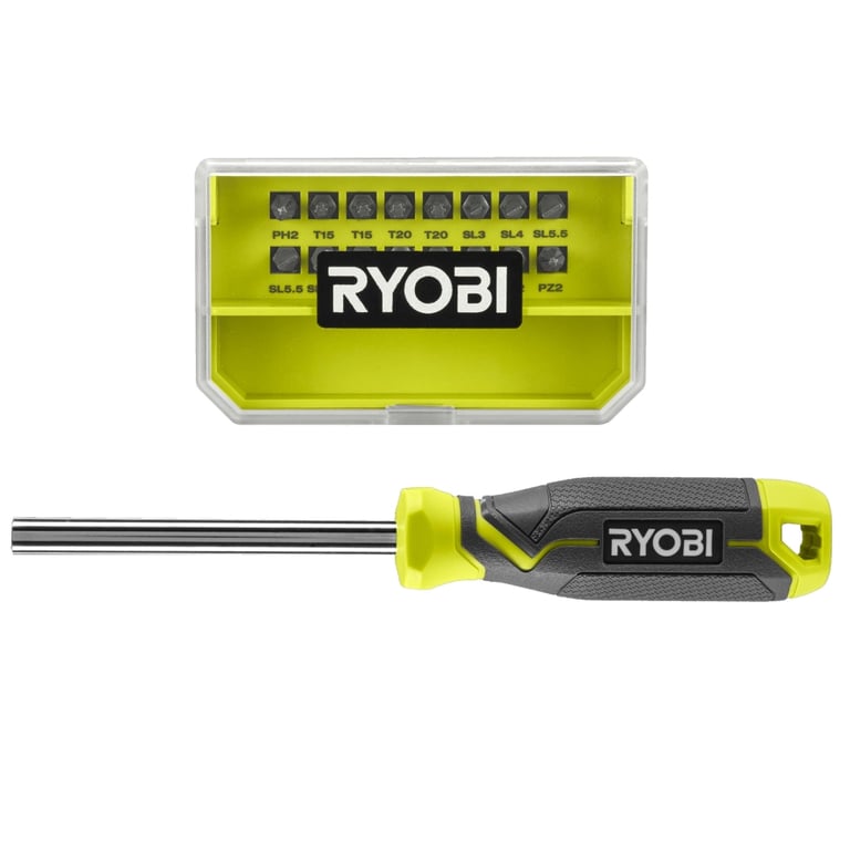 Викрутка Ryobi RHSDM1701, бітотримач 1/4", 100мм, 16 біт, SL,PH,PZ,Torx, кейс (5132006050) - фото 1