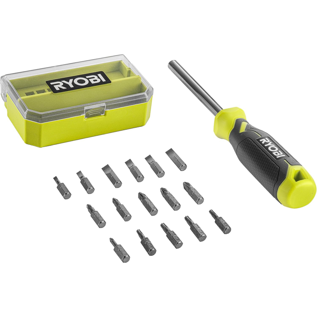 Викрутка Ryobi RHSDM1701, бітотримач 1/4", 100мм, 16 біт, SL,PH,PZ,Torx, кейс (5132006050) - фото 4 Викрутка Ryobi RHSDM1701, бітотримач 1/4", 100мм, 16 біт, SL,PH,PZ,Torx, кейс (5132006050) - фото 4