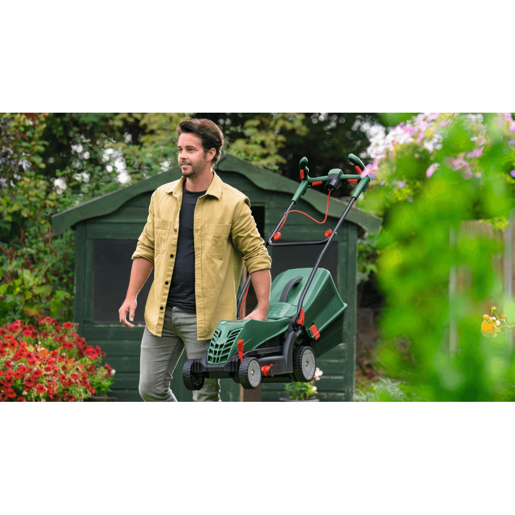 Газонокосарка Bosch UniversalRotak 34-405 1300Вт, 34см, 40л, 27-50мм, 11кг (0.600.8A6.401) - фото 4 Газонокосарка Bosch UniversalRotak 34-405 1300Вт, 34см, 40л, 27-50мм, 11кг (0.600.8A6.401) - фото 4