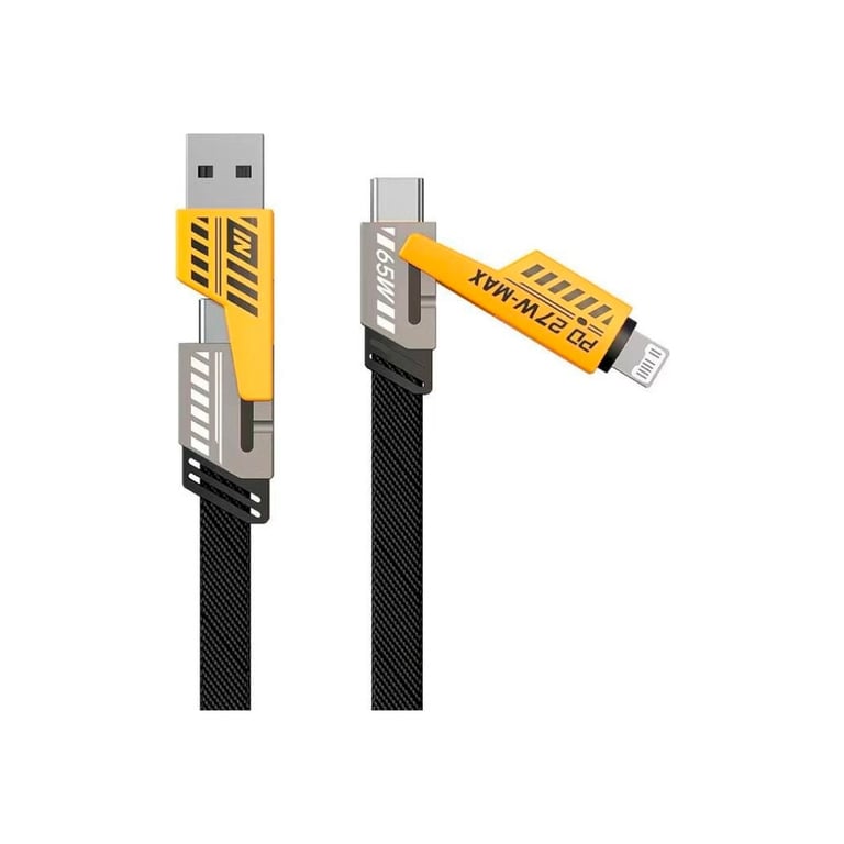 Дата кабель USB-C + USB-A to Lightning+USB-C 1.0m 65W X207 black WUW (6972573336524) - фото 1