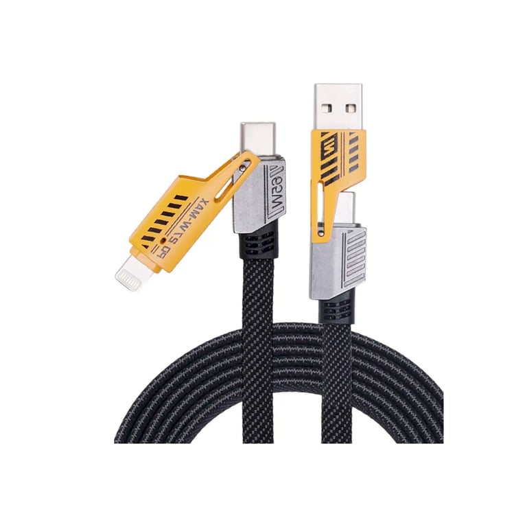 Дата кабель USB-C + USB-A to Lightning+USB-C 1.0m 65W X207 black WUW (6972573336524) - фото 2