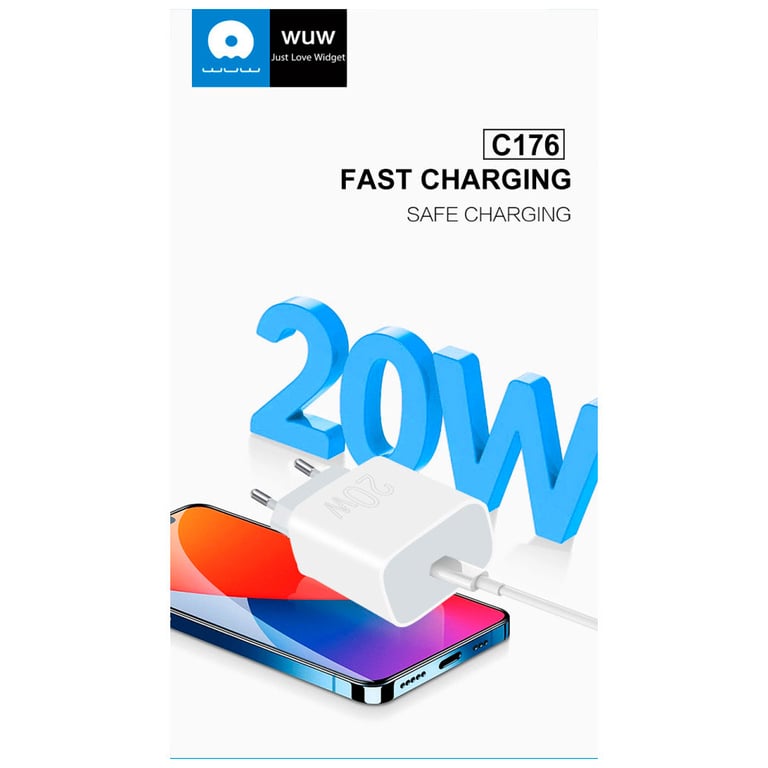 Зарядний пристрій WUW C176 USB-C PD20W White (WUW-C176) - фото 5