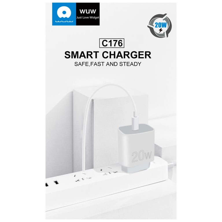 Зарядний пристрій WUW C176 USB-C PD20W White (WUW-C176) - фото 6