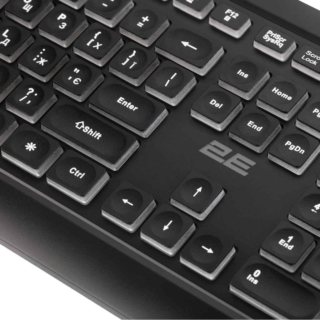 Клавіатура 2E 2E KS120 USB-A Black (2E-KS120UB_UA) - фото 4 Клавіатура 2E 2E KS120 USB-A Black (2E-KS120UB_UA) - фото 4