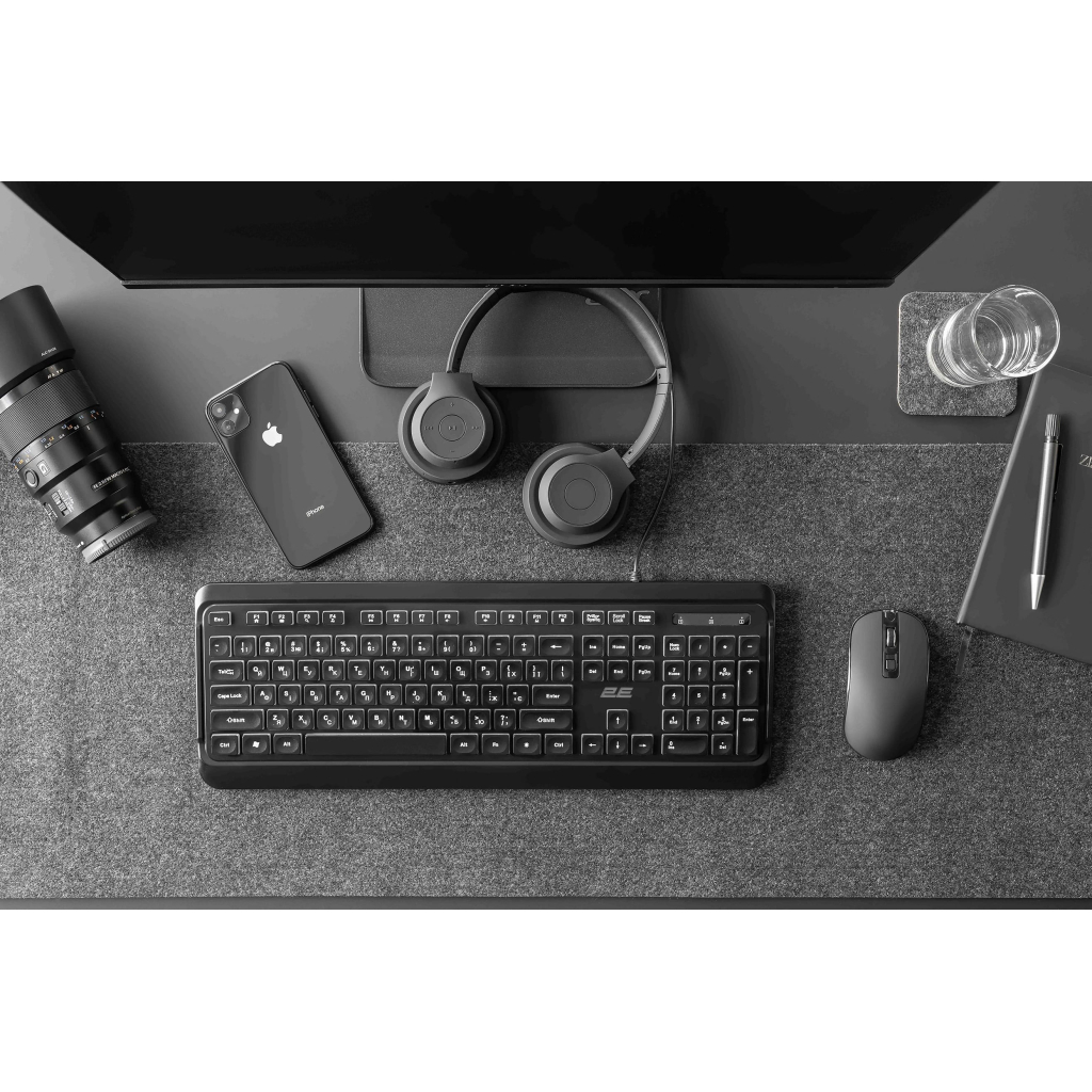 Клавіатура 2E 2E KS120 USB-A Black (2E-KS120UB_UA) - фото 9 Клавіатура 2E 2E KS120 USB-A Black (2E-KS120UB_UA) - фото 9