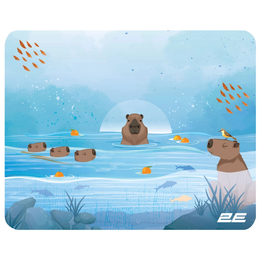 Килимок для мишки 2E Capybarra S Blue (2E-PAD-S-CAPY-BLUE) - фото 1