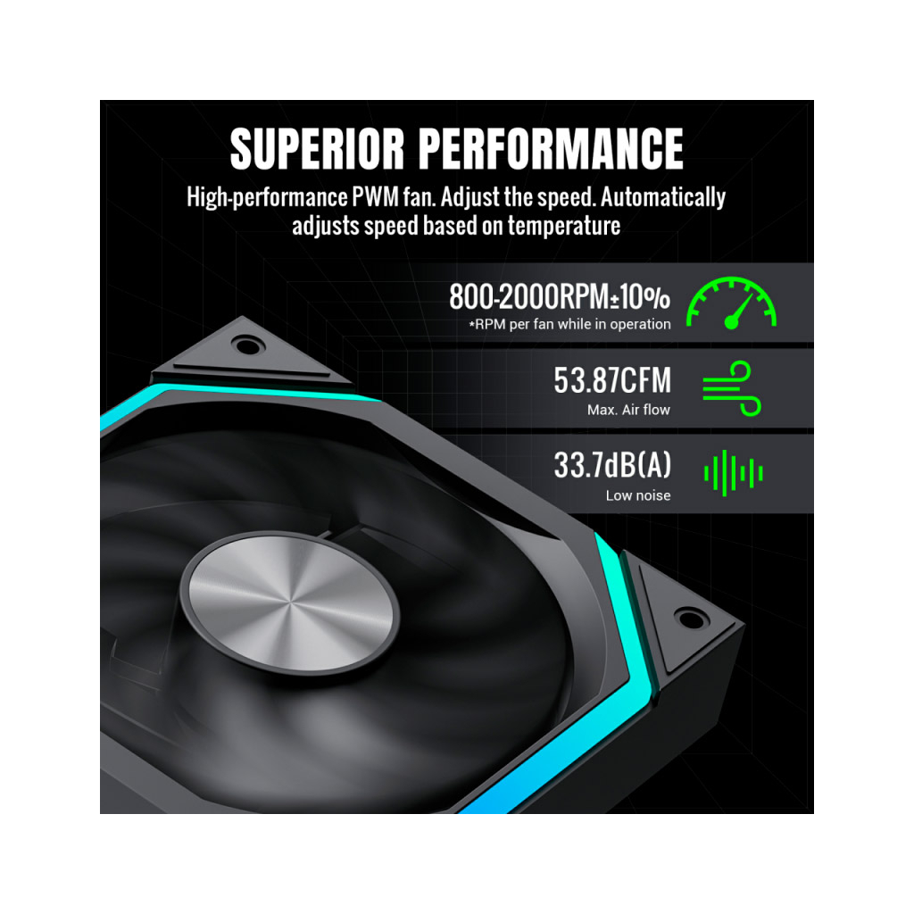 Кулер до корпусу Gamemax FN12A-N2 - фото 6 Кулер до корпусу Gamemax FN12A-N2 - фото 6