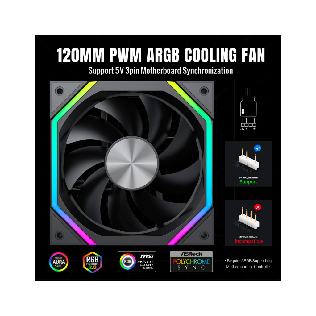 Кулер до корпусу Gamemax FN12A-N2 - фото 7 Кулер до корпусу Gamemax FN12A-N2 - фото 7