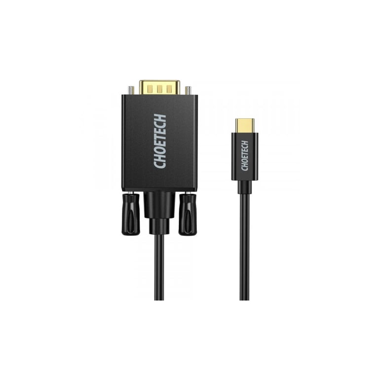 Кабель мультимедійний USB-C to VGA M 1.8m black Choetech (XCV-1801-BK) - фото 1
