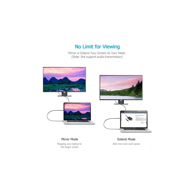 Кабель мультимедійний USB-C to VGA M 1.8m black Choetech (XCV-1801-BK) - фото 6
