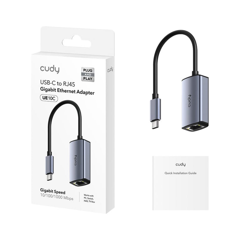 Адаптер USB-C to RJ45 Ethernet 1000Mbps Cudy (UE10C) - фото 2