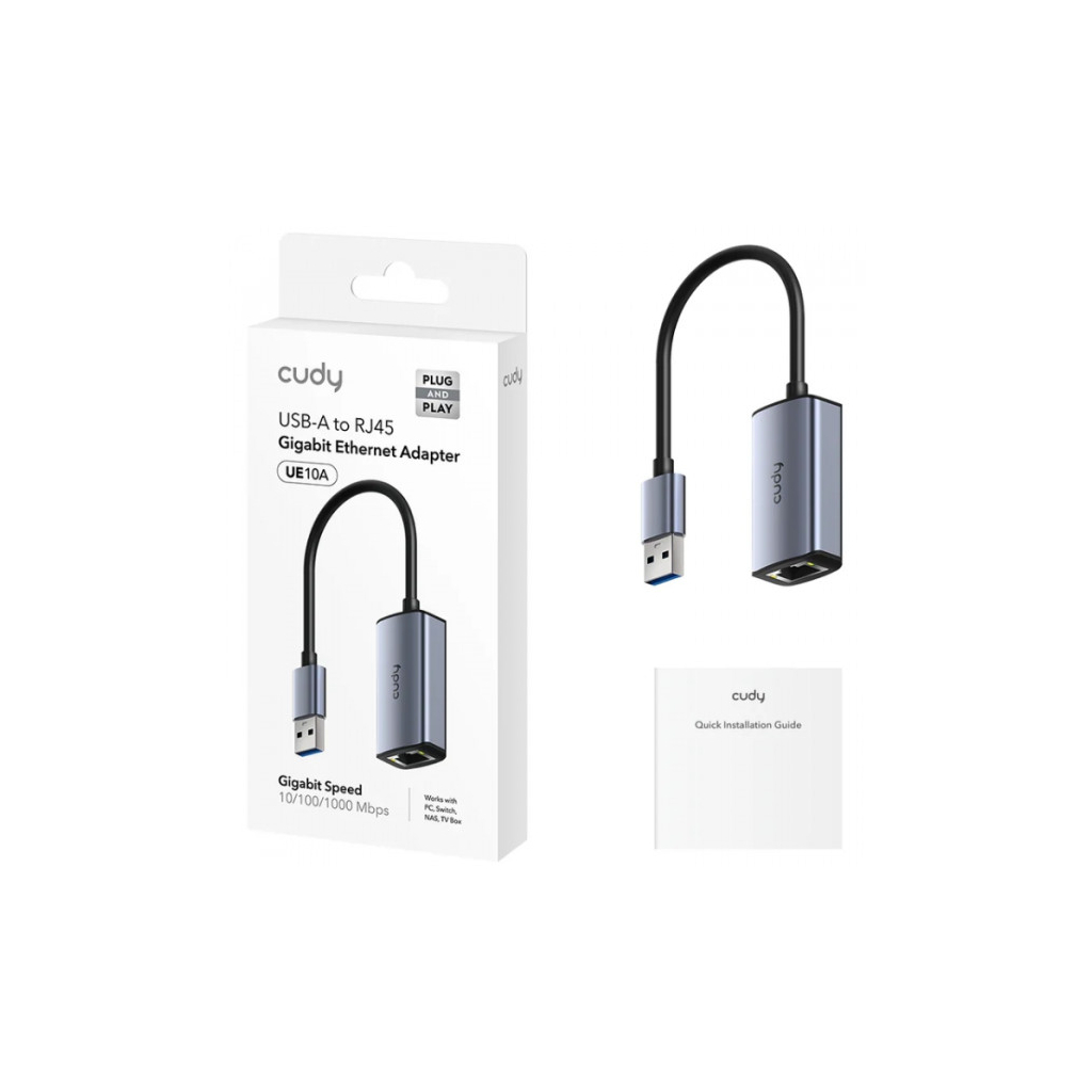 Адаптер USB 3.0 AM to RJ45 Ethernet 1000Mbps Cudy (UE10A) - фото 2 Адаптер USB 3.0 AM to RJ45 Ethernet 1000Mbps Cudy (UE10A) - фото 2