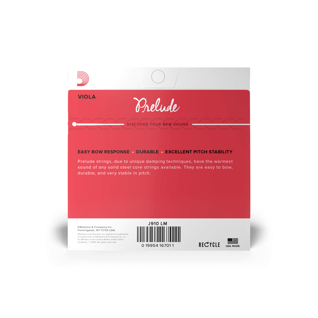 Струни для альта D'Addario Prelude Viola String Set Long Scale Medium Tension (J910 LM) - фото 3 Струни для альта D'Addario Prelude Viola String Set Long Scale Medium Tension (J910 LM) - фото 3