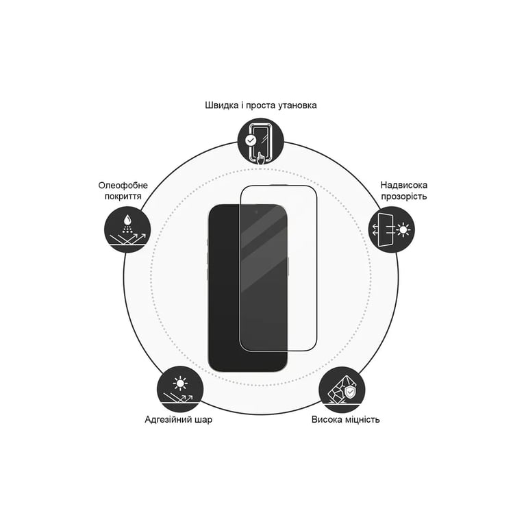 Скло захисне Drobak Apple iPhone 16e Black Frame A+ (383876) - фото 4