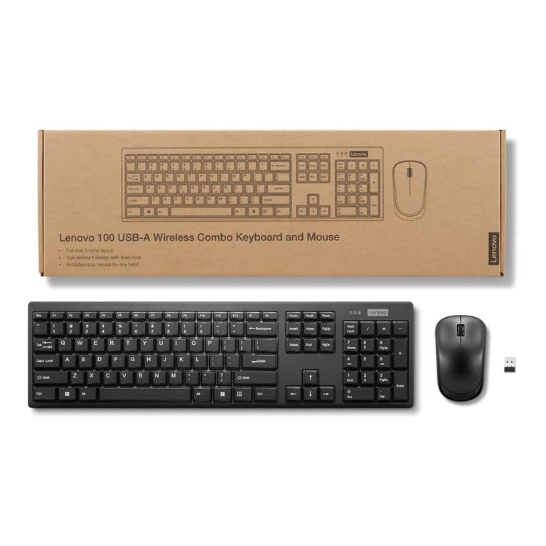 Клавіатура Lenovo 100 Wireless UA Black (GX31Q28916) - фото 4