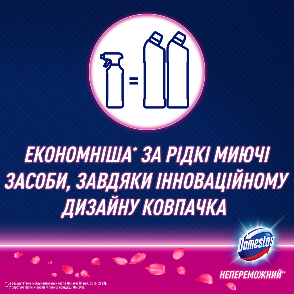 Піна для чищення ванн Domestos Power Foam Для чищення унітазу та ванної Квіткова свіжість 435 мл (8720182796424) - фото 6 Піна для чищення ванн Domestos Power Foam Для чищення унітазу та ванної Квіткова свіжість 435 мл (8720182796424) - фото 6