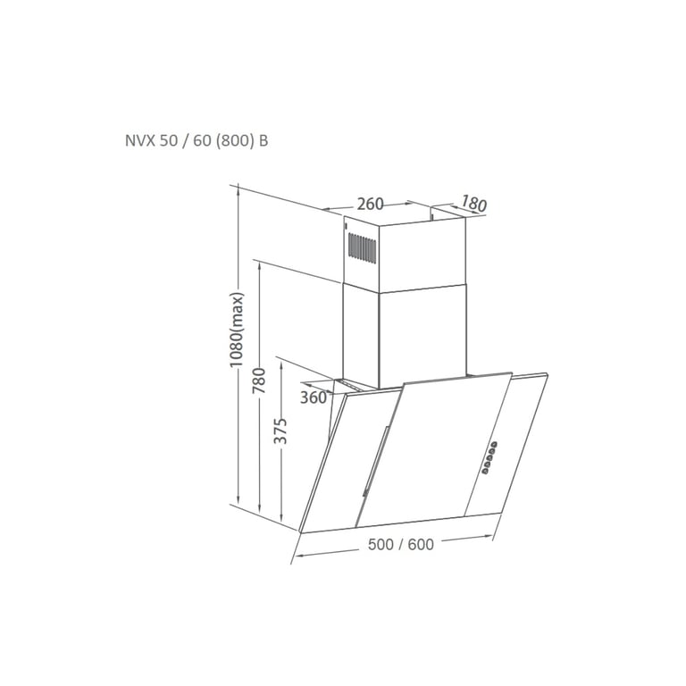 Витяжка кухонна Pyramida NVX 50 (800) B WH - фото 6
