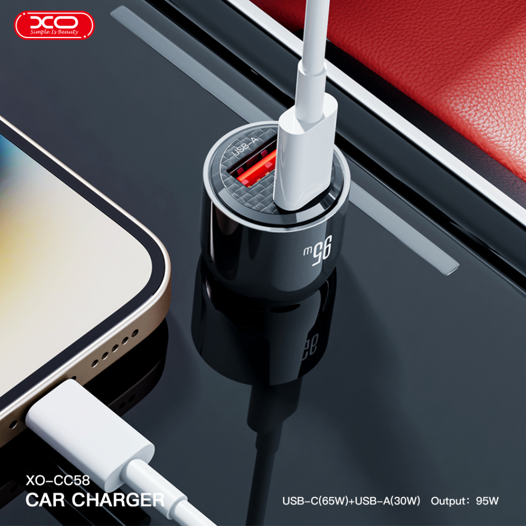 Зарядний пристрій XO CC58 USB-C PD65W + USB-A 30W Gray (CC58_Tarnish) - фото 3 Зарядний пристрій XO CC58 USB-C PD65W + USB-A 30W Gray (CC58_Tarnish) - фото 3