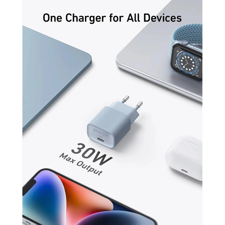 Зарядний пристрій Anker PowerPort 511 Nano IV 30W USB-C White (A2337G21) - фото 2