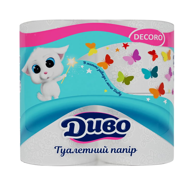 Туалетний папір Диво Decoro 2 шари 4 рулони (4820003838419)