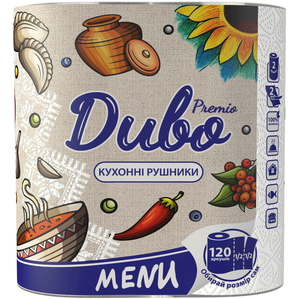 Паперові рушники Диво Premio Menu 2 шари 2 рулони (4820003838488) - фото 1 Паперові рушники Диво Premio Menu 2 шари 2 рулони (4820003838488) - фото 1