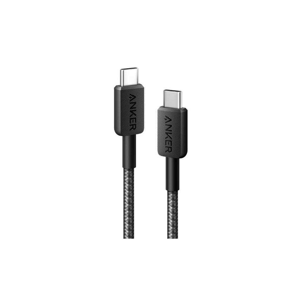 Дата кабель USB-C to USB-C 1.8m nylon 322 black Anker (A81F6G11) Дата кабель USB-C to USB-C 1.8m nylon 322 black Anker (A81F6G11)