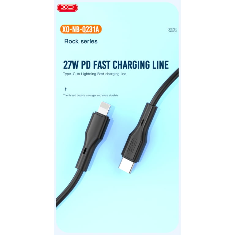 Дата кабель USB-C to Lightning 1.0m 27W Rock XO (NBQ231A_White) - фото 2