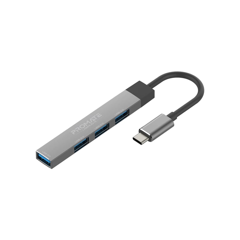 Концентратор Promate USB-C 4-in-1 порти Promate litehub-4.grey (litehub-4.grey) - фото 1