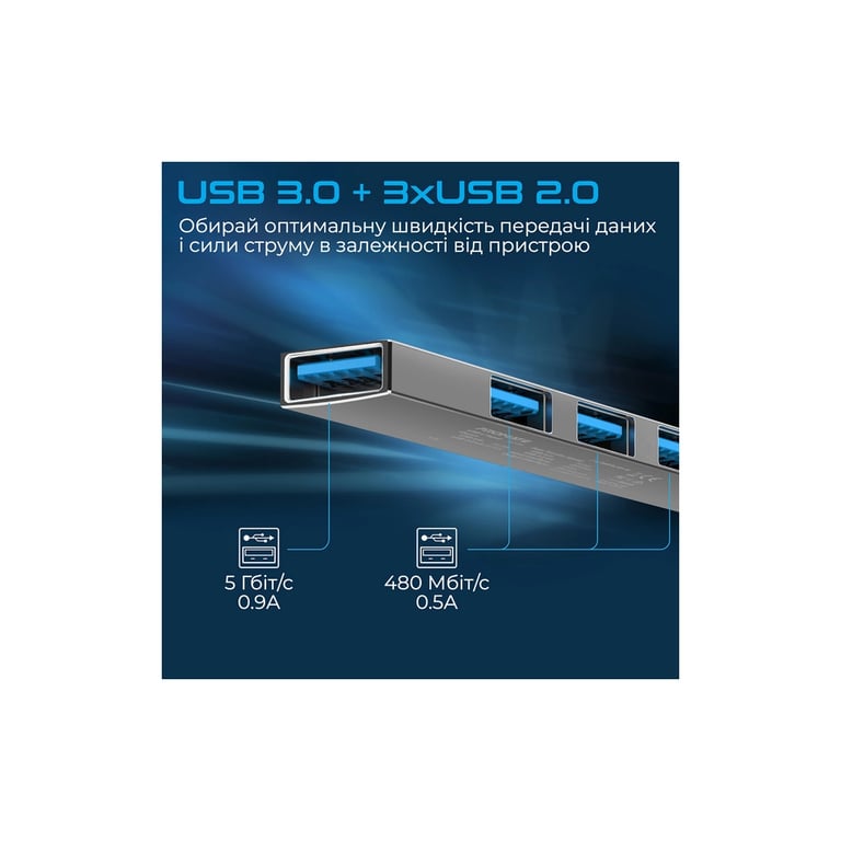 Концентратор Promate USB-C 4-in-1 порти Promate litehub-4.grey (litehub-4.grey) - фото 3