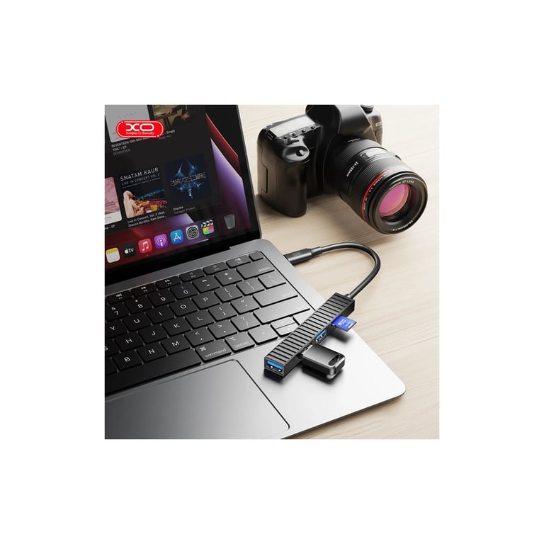 Концентратор XO USB-C 4-in-1 порти XO HUB014B.black (HUB014B.black) - фото 6