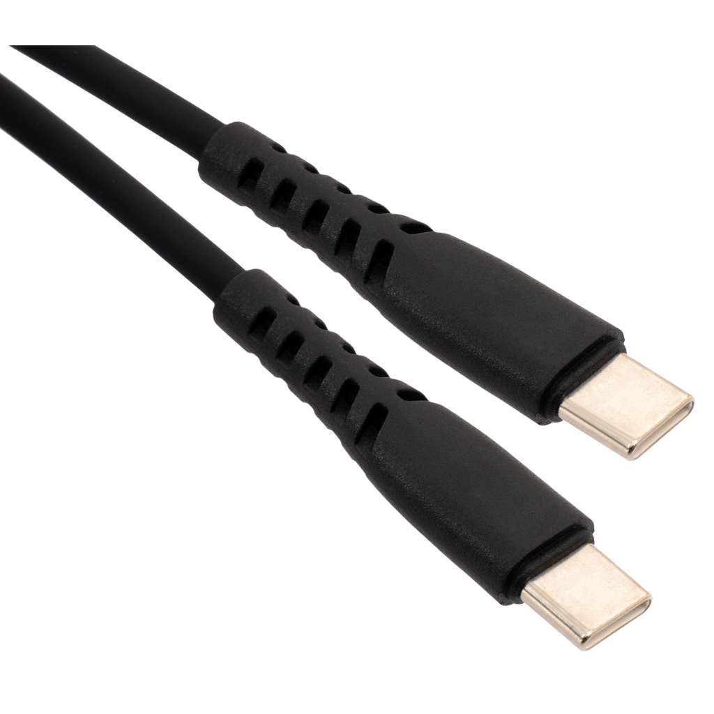 Дата кабель USB-C to USB-C 1.2m 60W Silicon Black Vinga (VCDCCC2612SB) - фото 2 Дата кабель USB-C to USB-C 1.2m 60W Silicon Black Vinga (VCDCCC2612SB) - фото 2