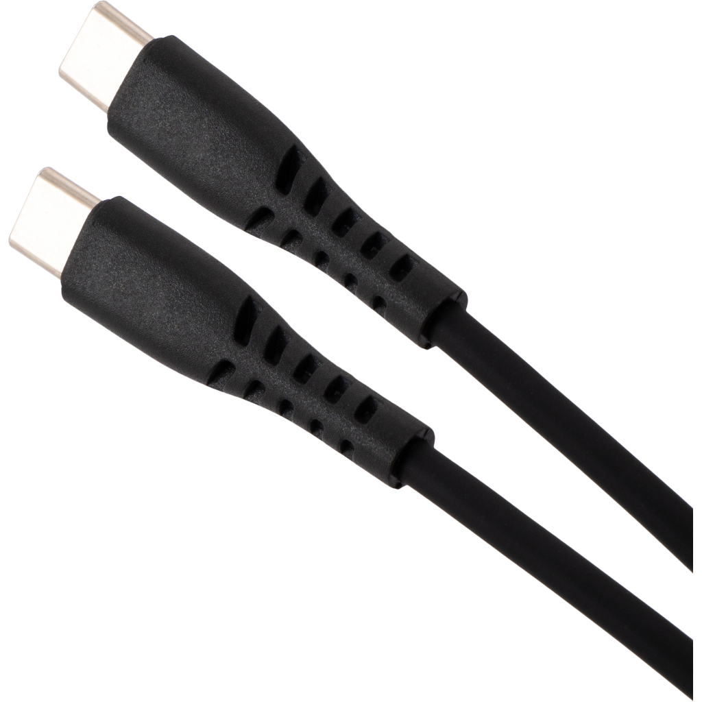Дата кабель USB-C to USB-C 2.0m 60W Silicon Black Vinga (VCDCCC262SB) - фото 2 Дата кабель USB-C to USB-C 2.0m 60W Silicon Black Vinga (VCDCCC262SB) - фото 2