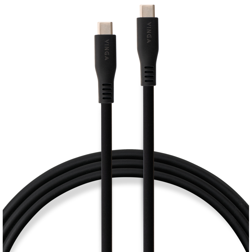 Дата кабель USB-C to USB-C 2.0m UBS3.2 Gen2 10G 240W Chip Silicon Black Vinga (VCPDCCC3242SB) Дата кабель USB-C to USB-C 2.0m UBS3.2 Gen2 10G 240W Chip Silicon Black Vinga (VCPDCCC3242SB)