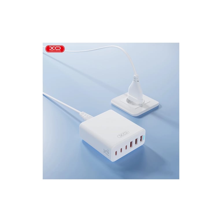 Зарядний пристрій XO L133 3xUSB-A + 3xUSB-C 75W White (L133.white) - фото 3