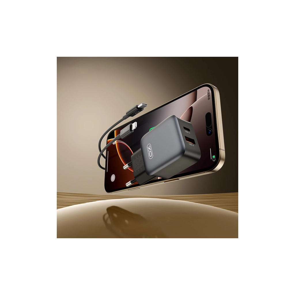 Зарядний пристрій XO L156 USB-C PD30W + USB-A QC3.0 Black (L156.black) - фото 4 Зарядний пристрій XO L156 USB-C PD30W + USB-A QC3.0 Black (L156.black) - фото 4