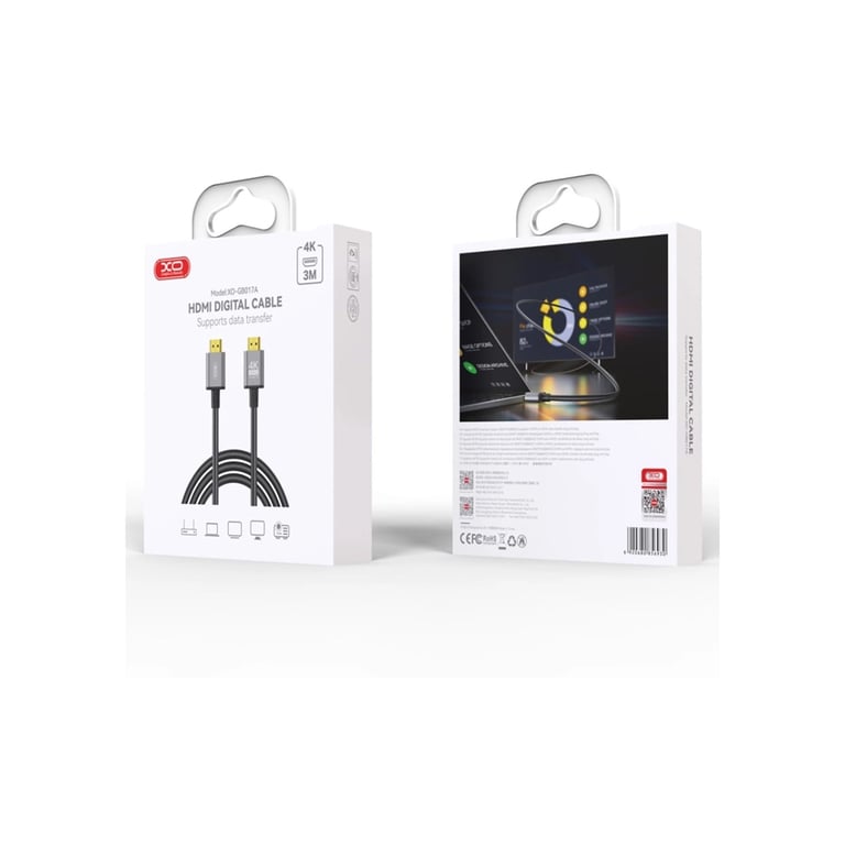 Кабель мультимедійний HDMI M to HDMI M 3.0m V2.0 black XO (GB017A-HDMI.tranish) - фото 4