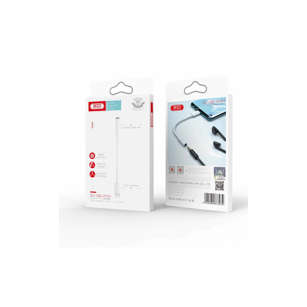 Перехідник USB-C to 3.5mm F XO (NB-R161.white) - фото 3 Перехідник USB-C to 3.5mm F XO (NB-R161.white) - фото 3