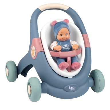 Коляска для ляльок Smoby Little для прогулянок 3в1, з пупсом, синій (140308) - фото 1