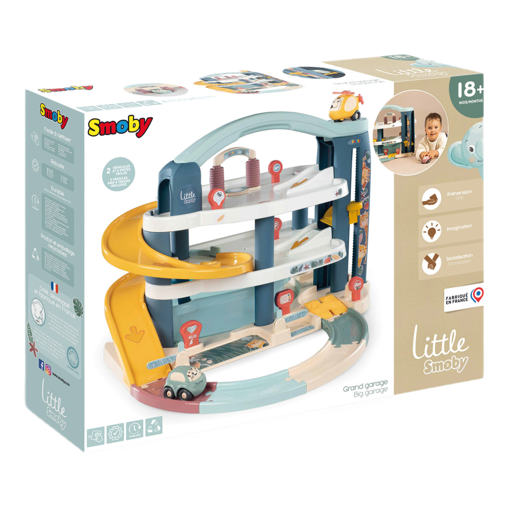 Ігровий набір Smoby Little Великий гараж 3 поверхи, з машинкою та гелікоптер (7600140203) - фото 3 Ігровий набір Smoby Little Великий гараж 3 поверхи, з машинкою та гелікоптер (7600140203) - фото 3
