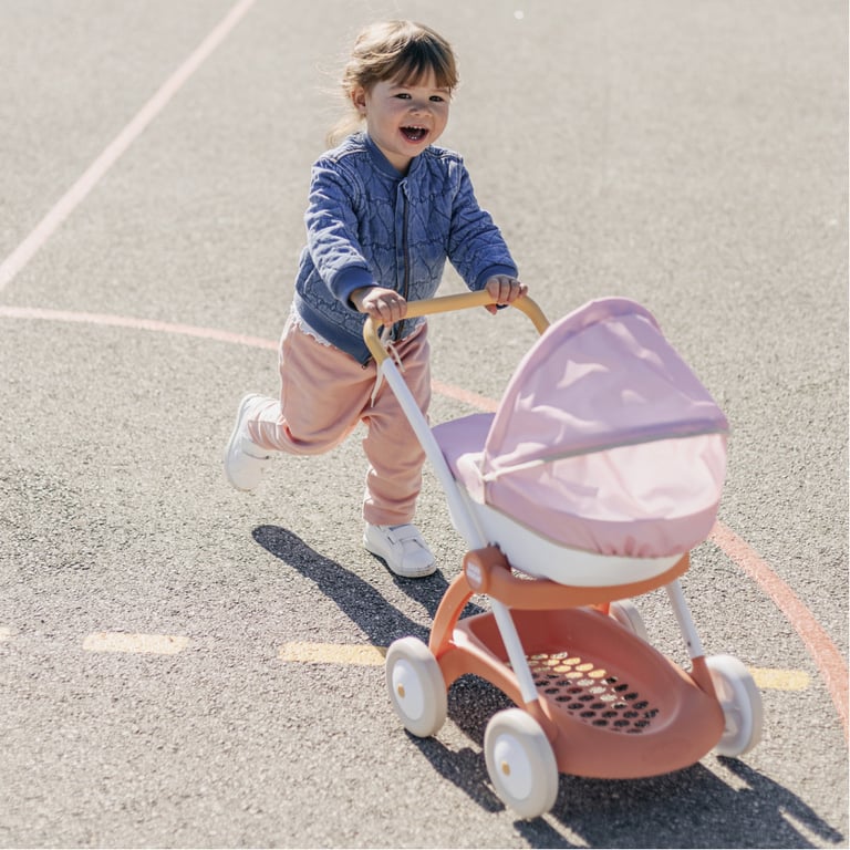 Коляска для ляльок Smoby Baby Nurse Теракотова пудра, люлька з корзиною, 18 міс.+ (7600254124) - фото 3