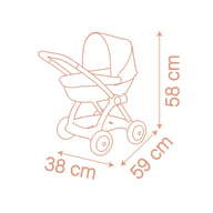Коляска для ляльок Smoby Baby Nurse Теракотова пудра, люлька з корзиною, 18 міс.+ (7600254124) - фото 7