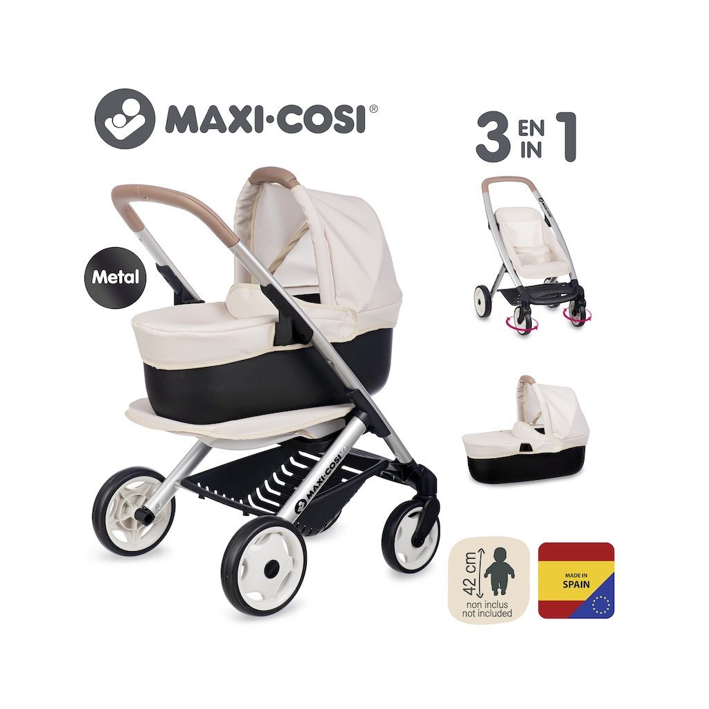 Коляска для ляльок Smoby Maxi-Cosi 3 в 1. Айворі зі знімною люлькою, 55 x 39 x 64 см, 3+ (7600253122) - фото 7 Коляска для ляльок Smoby Maxi-Cosi 3 в 1. Айворі зі знімною люлькою, 55 x 39 x 64 см, 3+ (7600253122) - фото 7