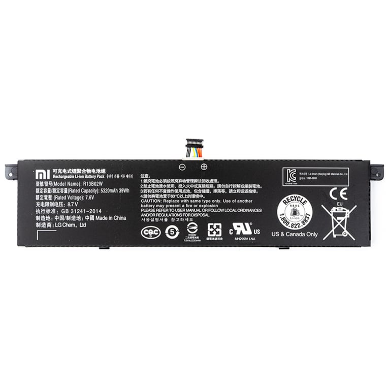 Акумулятор до ноутбука Xiaomi R13B02W (Mi Book Air 13.3"), 5230mAh (40Wh), 4cell, 7.6V, Li-ion (A71064)