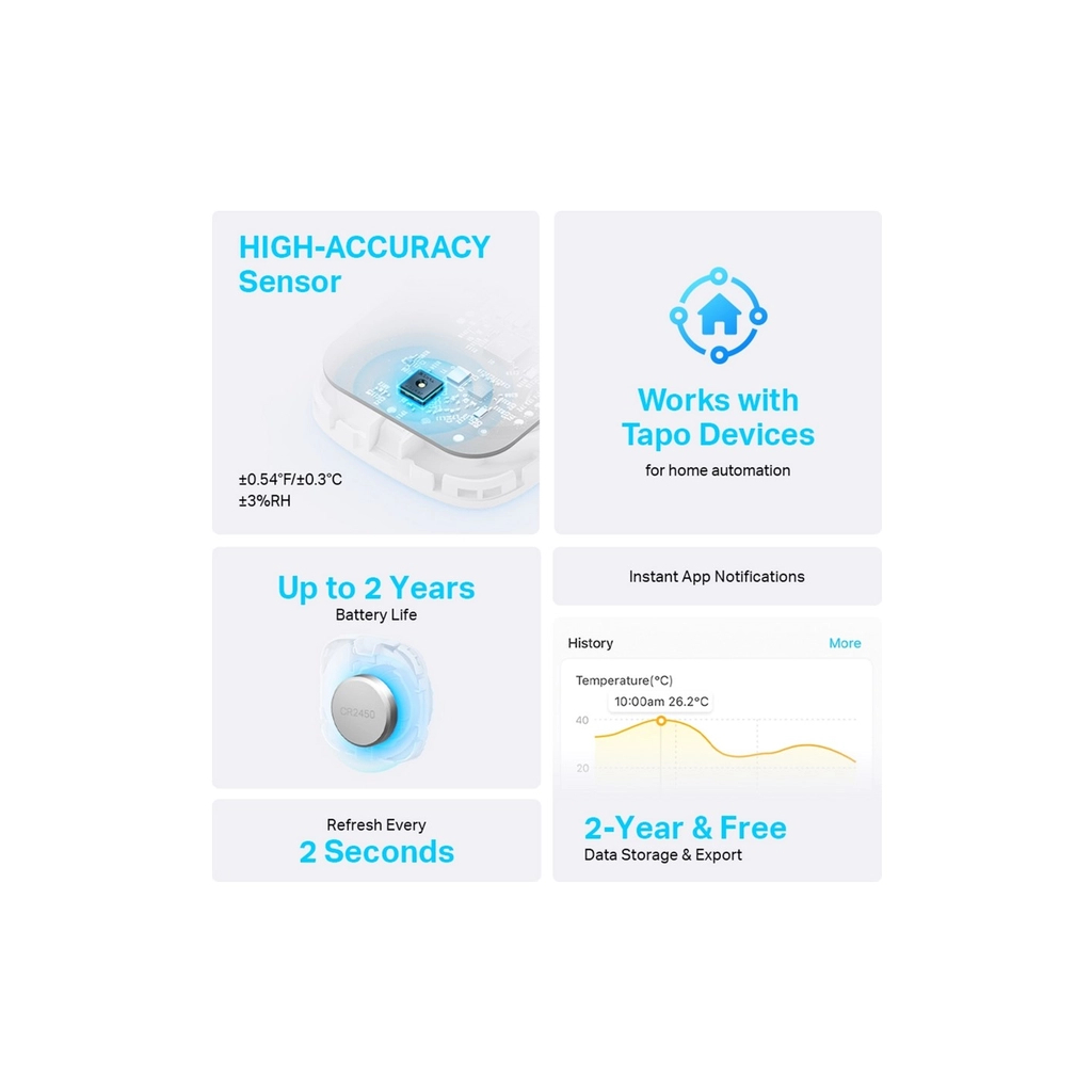 Датчик температури TP-Link та вологості Tapo T310 smart (Tapo T310) - фото 3 Датчик температури TP-Link та вологості Tapo T310 smart (Tapo T310) - фото 3