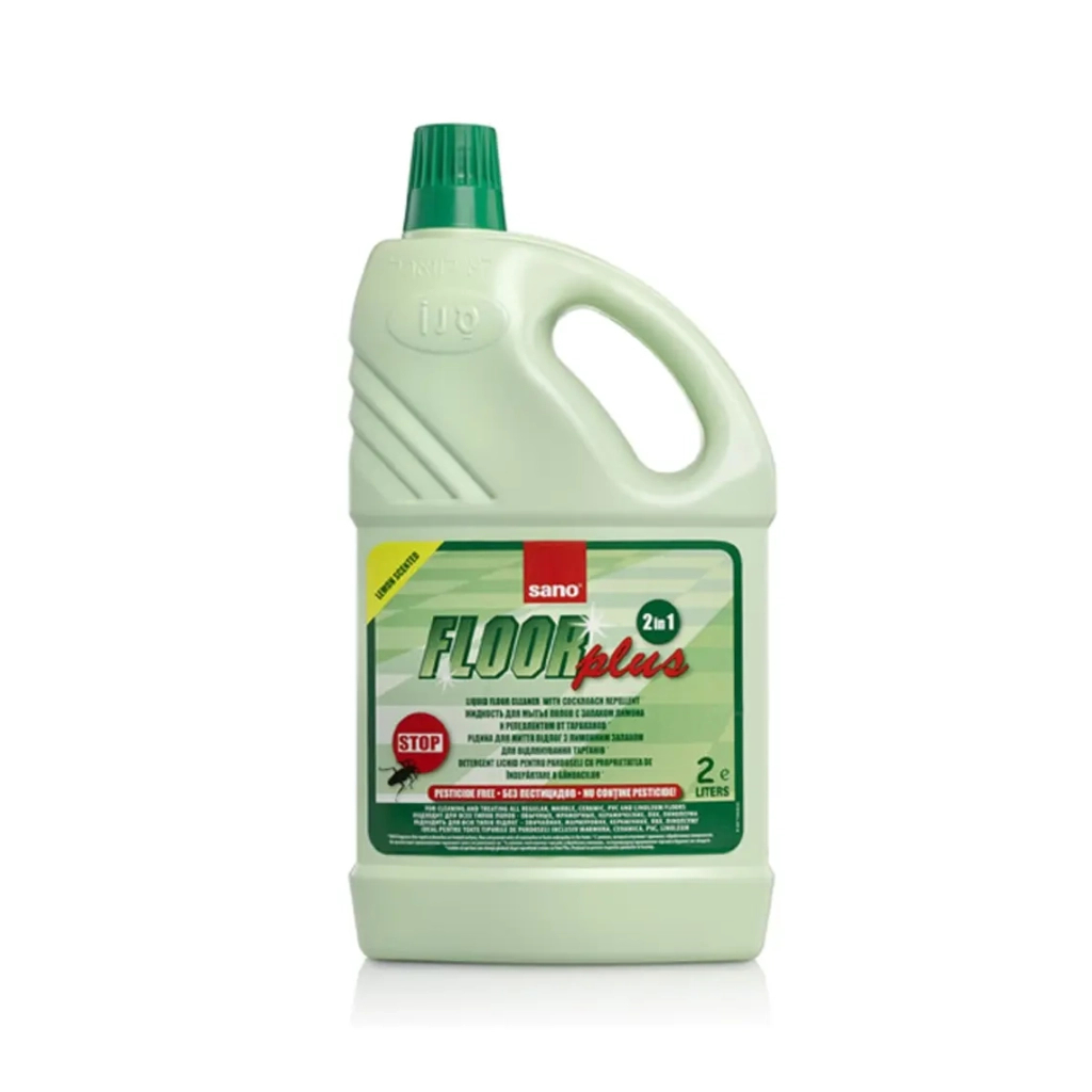 Засіб для миття підлоги Sano Floor Plus 2 в 1 З репелентом проти тарганів 2 л (7290005423635) - фото 1 Засіб для миття підлоги Sano Floor Plus 2 в 1 З репелентом проти тарганів 2 л (7290005423635) - фото 1