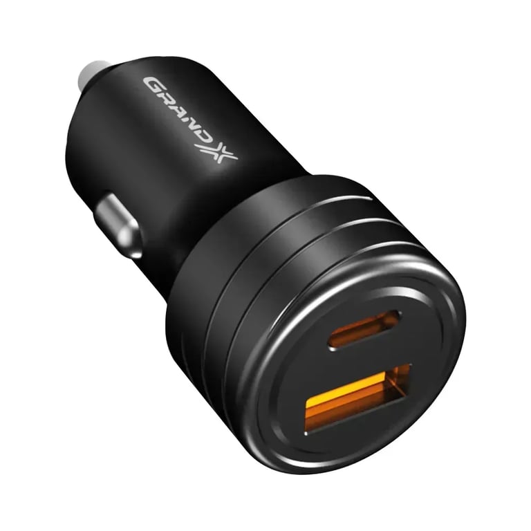 Зарядний пристрій Grand-X CH-30B 30W 1xUSB + 1xUSB-C PD + QC3.0 AFC FCP SCP VOOC Black (CH-30B) - фото 1