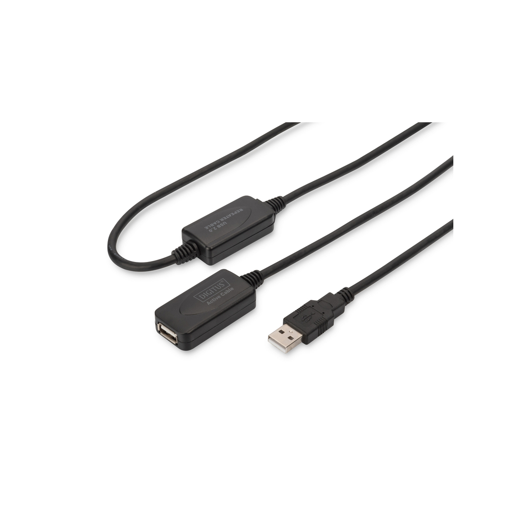 Дата кабель USB 2.0 AM/AF 20.0 m active Digitus (DA-73102) - фото 1