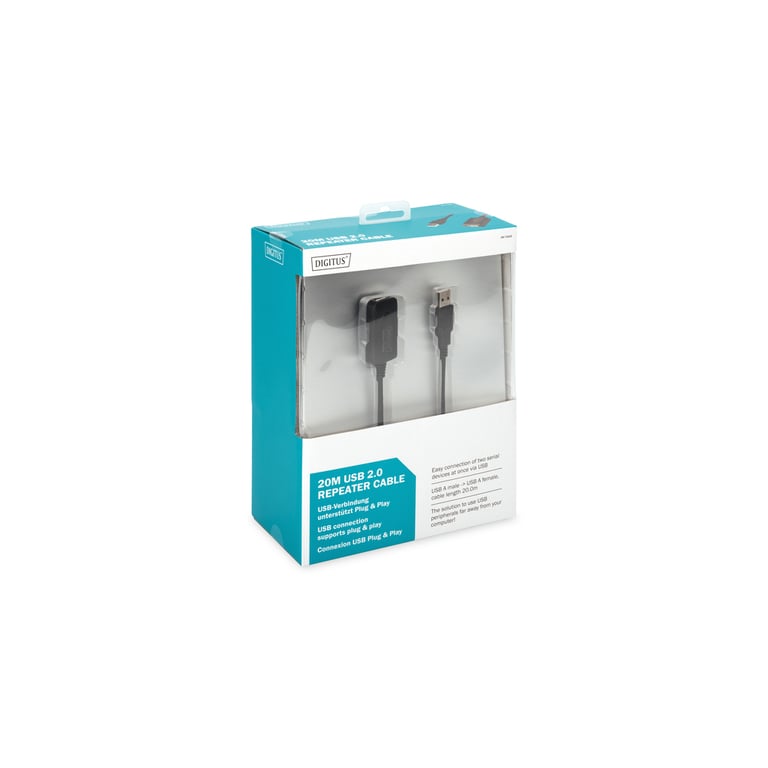 Дата кабель USB 2.0 AM/AF 20.0 m active Digitus (DA-73102) - фото 5